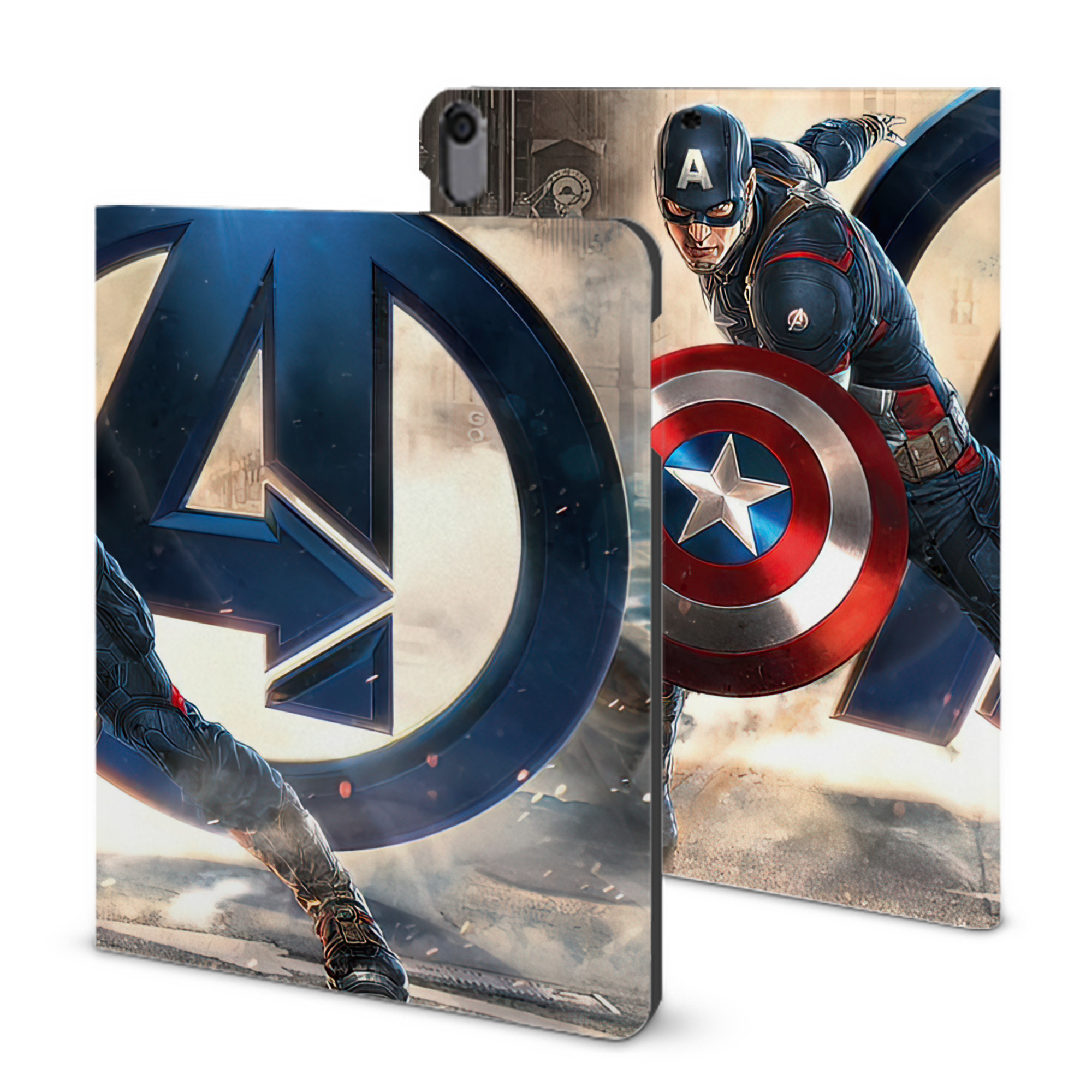 （画像用） アベンジャーズ The Avengers IPad ケース ブック型 PUレザー TPU 耐衝撃 軽量 薄型 ペン収納なし 全面保護 IPad 各モデル対応